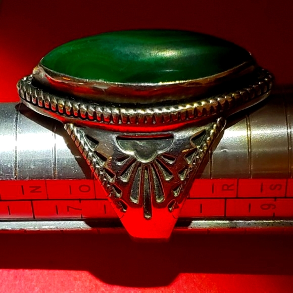 Vintage 925 Malachite Ring - Picture 3 of 6